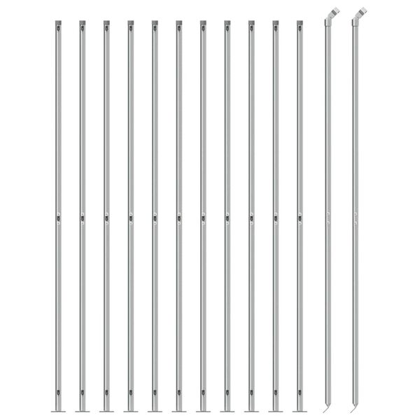 vidaXL Cl&ocirc;ture en mailles de cha&icirc;ne avec bride argent&eacute; 1,6x25 m