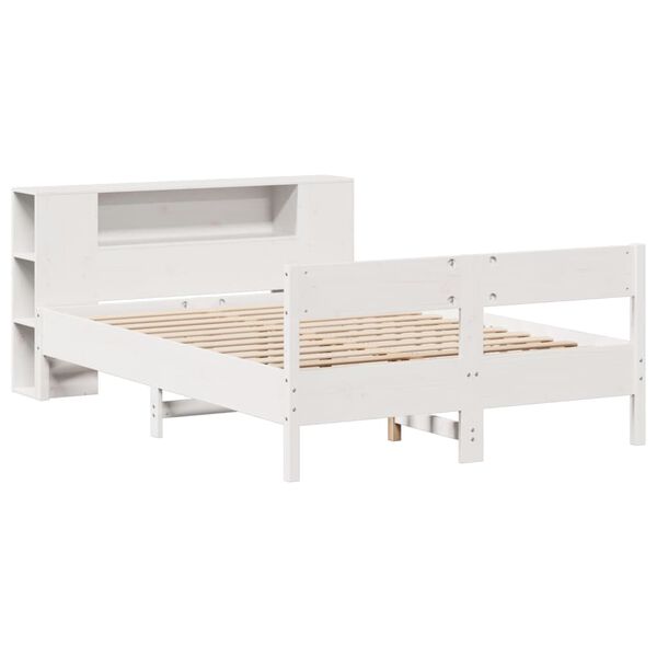 vidaXL Lit biblioth&egrave;que sans matelas blanc 160x200 cm bois pin massif