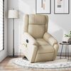 vidaXL Fauteuil inclinable de massage &eacute;lectrique Cr&egrave;me Tissu
