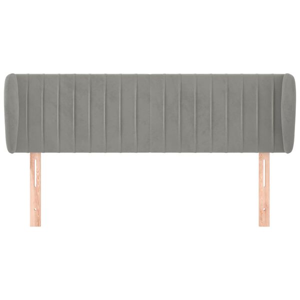 vidaXL T&ecirc;te de lit avec oreilles Gris clair 147x23x78/88 cm Velours