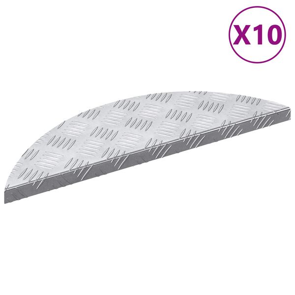 vidaXL Nez de marche Croissant 10 pcs Argent&eacute; 60 x 18 cm Aluminium