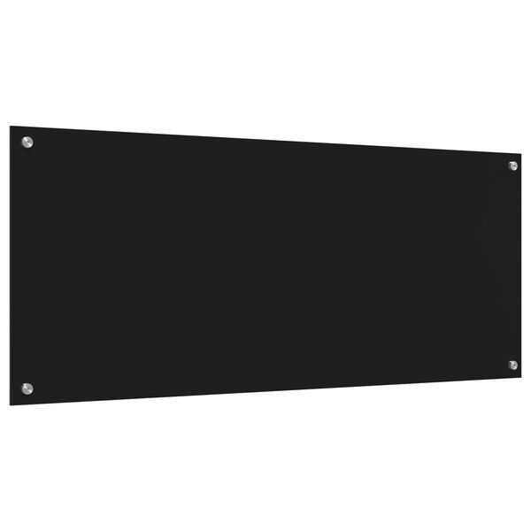 vidaXL Protection de cuisine Noir 120 x 50 x 0,6 cm verre trempé