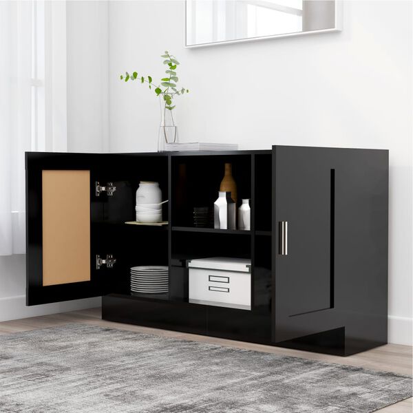 vidaXL Buffet Noir 120x30,5x70 cm Bois d'ing&eacute;nierie