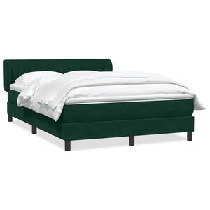 vidaXL Sommier &agrave; lattes de lit et matelas vert fonc&eacute; 160x220cm velours