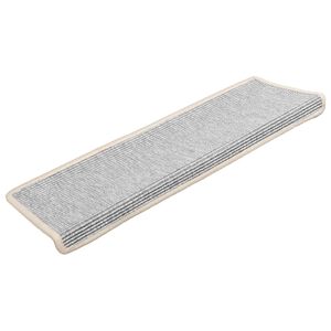 vidaXL Tapis d'escalier 15 pi&egrave;ces 65 x 21 x 4 cm Argent Bord rectangulaire