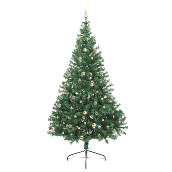vidaXL Sapin de No&euml;l artificiel pr&eacute;-&eacute;clair&eacute; Vert 240 cm PVC