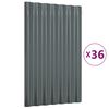 vidaXL Panneaux de toit 36 pcs Acier galvanis&eacute; Anthracite 60x36 cm