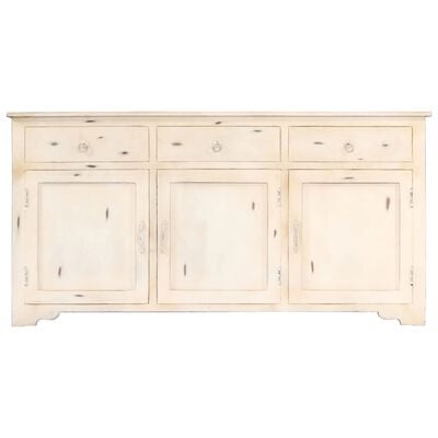 vidaXL Buffet Blanc 160 x 40 x 80 cm Bois de manguier massif