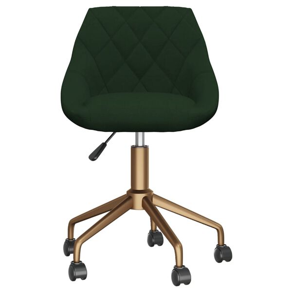 vidaXL Chaise pivotante de salle &agrave; manger Vert fonc&eacute; Velours
