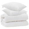 vidaXL Couette avec Oreillers avec oreiller 3 pi&egrave;ces Blanc Microfibre