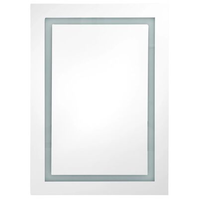 vidaXL Armoire de salle de bain à miroir LED blanc et chêne 50x13x70cm