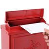 vidaXL Bo&icirc;te aux lettres murale Rouge 29 x 13 x 41 cm Aluminium coul&eacute;