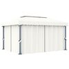 vidaXL Tonnelle avec rideau 4x3 m Blanc crème Aluminium