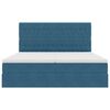 vidaXL Lit de Rangement avec matelas Bleu fonc&eacute; 200 x 200 cm Velours
