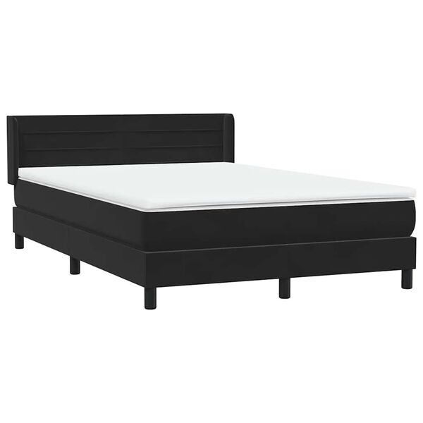 vidaXL Sommier &agrave; lattes de lit avec matelas noir 140x220 cm velours