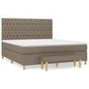 vidaXL Sommier &agrave; lattes de lit avec matelas Taupe 180x200 cm Tissu