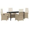 vidaXL Ensemble de salle &agrave; manger pour jardin 5 pcs Beige polyrotin