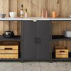 vidaXL Rangement de cuisine avec &eacute;tag&egrave;re Noir 60 x 50 x 92 cm Acier
