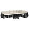 vidaXL Ensemble de canap&eacute; de jardin 8 pc Noir et blanc cr&egrave;me polyrotin