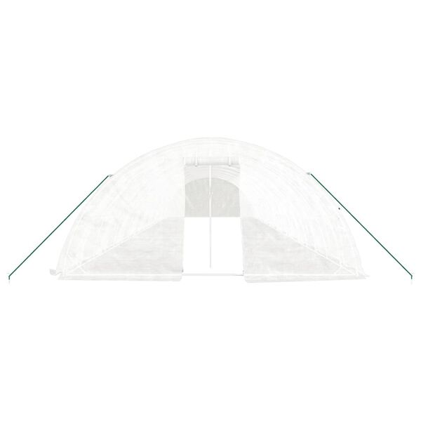 vidaXL Serre avec cadre en acier blanc 90 m&sup2; 18x5x2,3 m