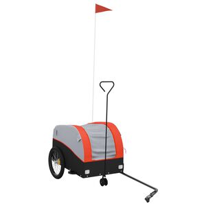 vidaXL Remorque de v&eacute;lo noir et orange 30 kg fer