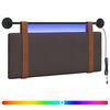 vidaXL T&ecirc;te de lit suspendue Avec lumi&egrave;re LED Marron fonc&eacute; PU antique