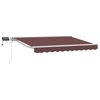 vidaXL Cadre de store manuel avec LEDs Marron et blanc 3 x 2,5 m