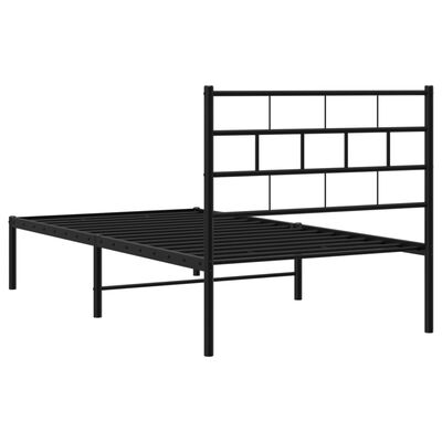 vidaXL Cadre de lit métal sans matelas avec tête de lit noir 100x200cm