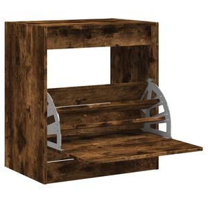 vidaXL Armoire &agrave; chaussures ch&ecirc;ne fum&eacute; 60x42x69 cm bois d'ing&eacute;nierie