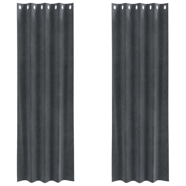 vidaXL Rideaux occultants 2 pcs Gris clair 140 x 245 cm Velours