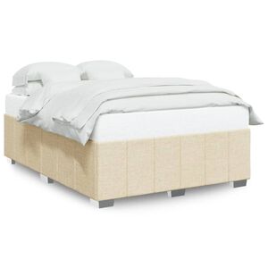 vidaXL Cadre de lit sans matelas cr&egrave;me 140x190 cm tissu