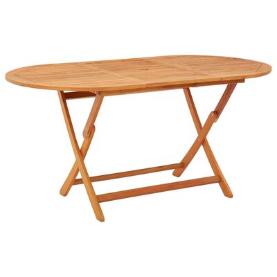 vidaXL Table pliable de jardin 160x85x75 cm Bois d'eucalyptus massif