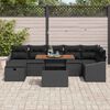vidaXL Ensemble de canap&eacute; de jardin avec coussin 8 pcs Noir Poly rotin