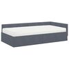 vidaXL Cadre de lit d'angle avec matelas Autre 2 pcs Gris Velours