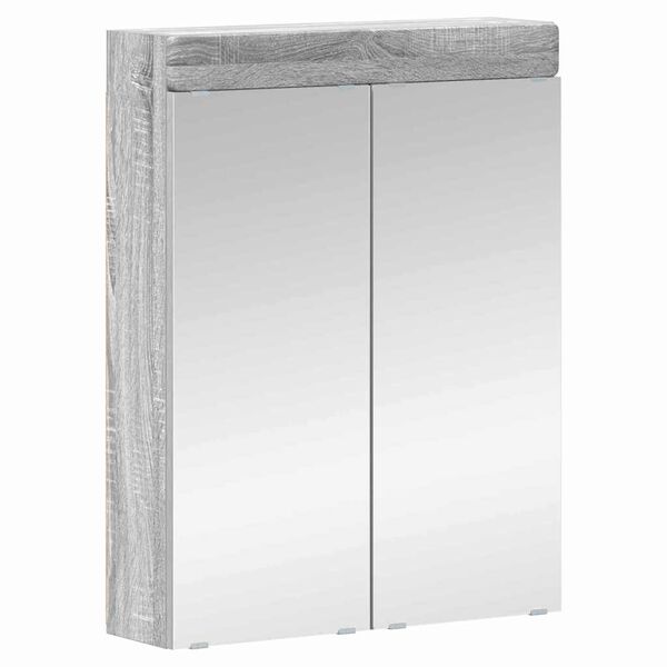 vidaXL Amoire de salle de bain avec miroir TULUM Gris Sonoma