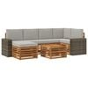 vidaXL Ensemble de canap&eacute;s d'ext&eacute;rieur 7 pc Naturel et gris clair