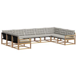 vidaXL Ensemble de canap&eacute;s d'ext&eacute;rieur 9 pcs Blanc et gris clair