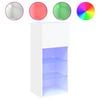 vidaXL Meuble TV avec lumi&egrave;res LED blanc 40,5x30x90 cm