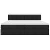 vidaXL Lit avec rangement et LED Noir 200 x 200 cm Polyester
