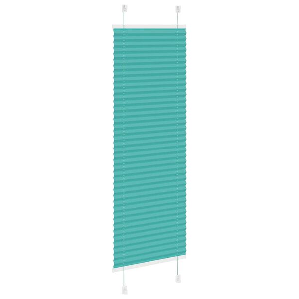 vidaXL Store pliss&eacute; vert p&eacute;trole 40x150 cm largeur du tissu 39,4 cm