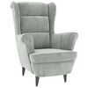 vidaXL Fauteuil &agrave; oreilles avec tabouret gris clair velours