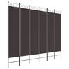 vidaXL Cloison de s&eacute;paration 6 panneaux Marron 240x200 cm Tissu