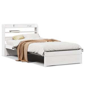 vidaXL Cadre de lit avec t&ecirc;te de lit sans matelas blanc 75x190 cm