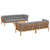 vidaXL Salon palette de jardin avec coussins 5pcs bois d'acacia massif