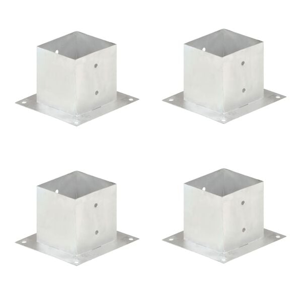vidaXL Ancres de poteau 4 pcs M&eacute;tal galvanis&eacute; 141 mm