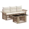 vidaXL Ensemble de canap&eacute; de jardin 4 pc Beige et blanc cr&egrave;me