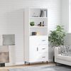 vidaXL Buffet haut Blanc 69,5x34x180 cm Bois d'ing&eacute;nierie