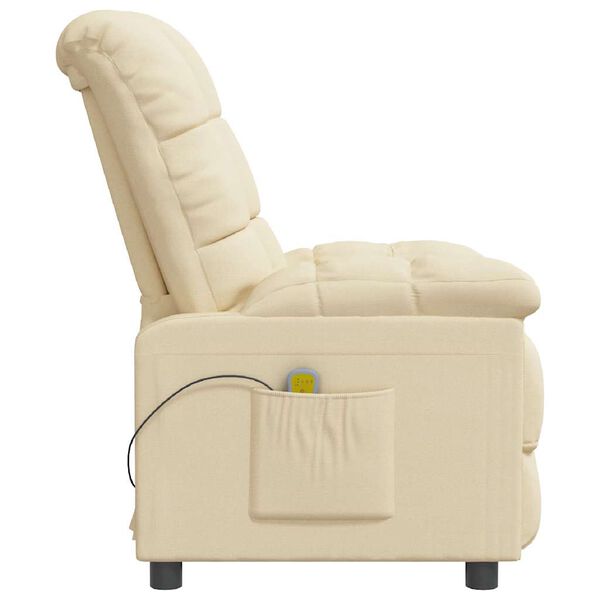 vidaXL Fauteuil de massage Crème Tissu