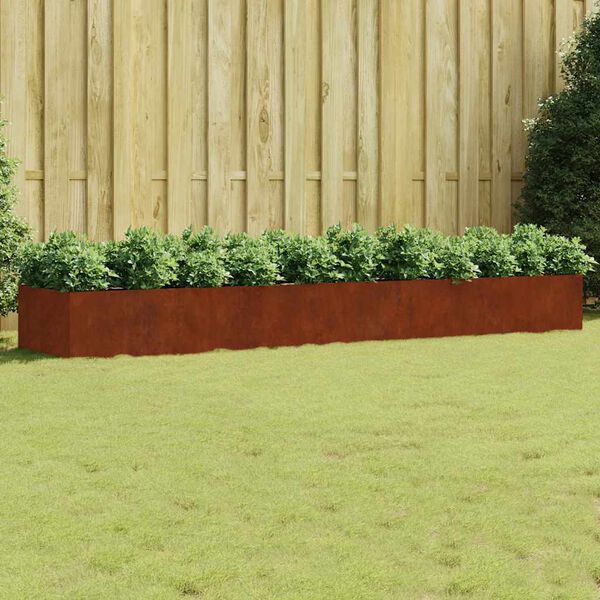 vidaXL Lit sur&eacute;lev&eacute; de jardin 360x80x40 cm acier corten