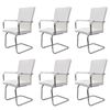 vidaXL Chaises &agrave; manger cantilever lot de 6 blanc similicuir